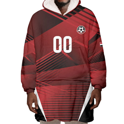 Custom Egypt 2026 World Football Wearable Blanket Hoodie Yalla Masr The Pharaohs