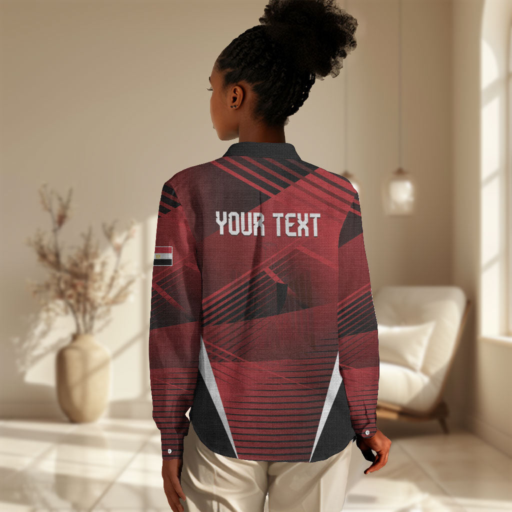 Custom Egypt 2026 World Football Women Casual Shirt Yalla Masr The Pharaohs