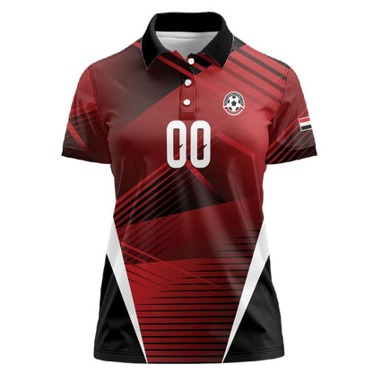 Custom Egypt 2026 World Football Women Polo Shirt Yalla Masr The Pharaohs