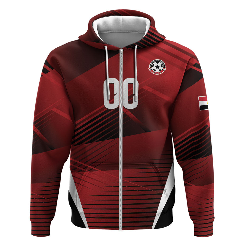 Custom Egypt 2026 World Football Zip Hoodie Yalla Masr The Pharaohs