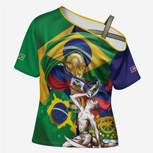 Personalized Brazil Haiti 2026 World Football Cross Shoulder Shirt Come On Boys