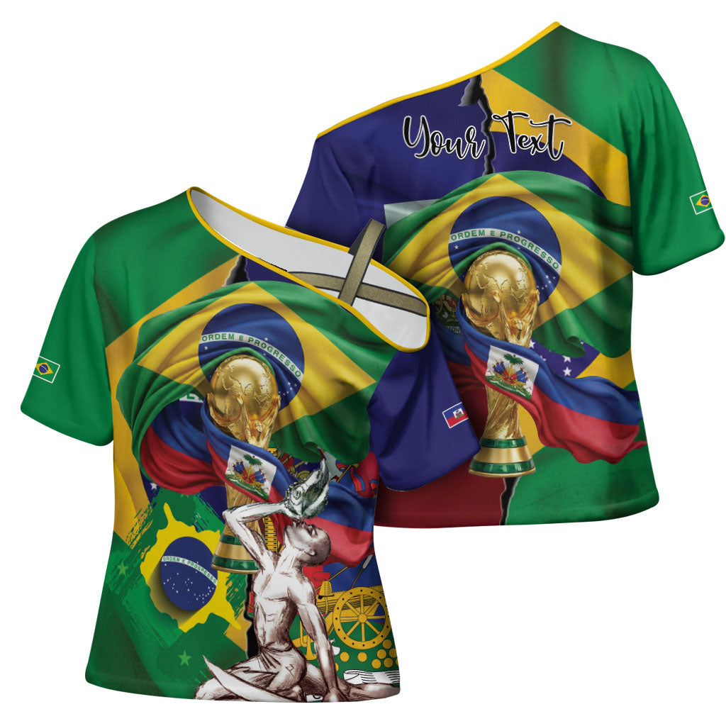 Personalized Brazil Haiti 2026 World Football Cross Shoulder Shirt Come On Boys