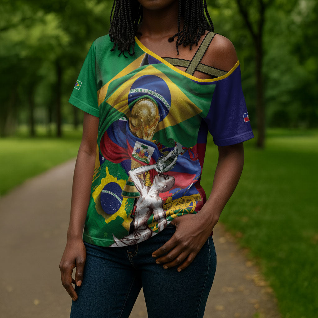 Personalized Brazil Haiti 2026 World Football Cross Shoulder Shirt Come On Boys