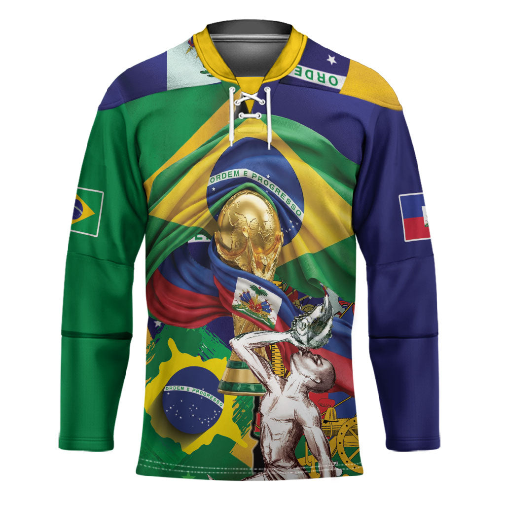 Personalized Brazil Haiti 2026 World Football Hockey Jersey Come On Boys