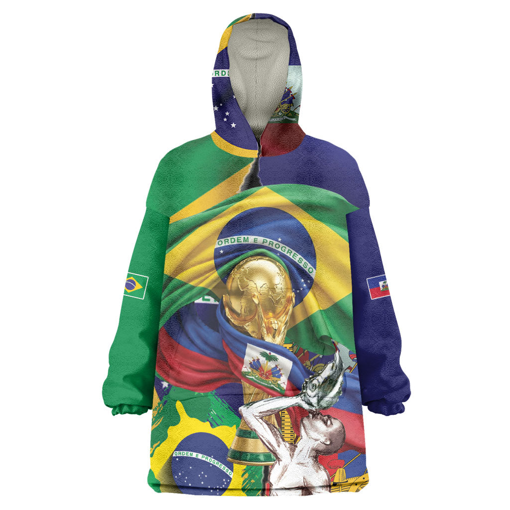 Personalized Brazil Haiti 2026 World Football Kid Wearable Blanket Hoodie Come On Boys