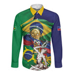 Personalized Brazil Haiti 2026 World Football Long Sleeve Button Shirt Come On Boys