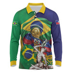 Personalized Brazil Haiti 2026 World Football Long Sleeve Polo Shirt Come On Boys