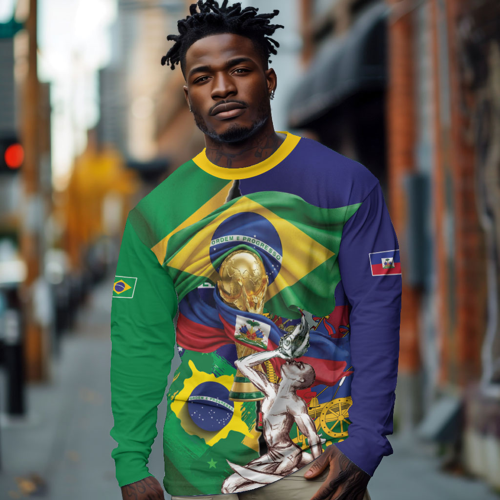 Personalized Brazil Haiti 2026 World Football Long Sleeve Shirt Come On Boys