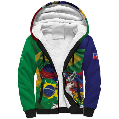 Personalized Brazil Haiti 2026 World Football Sherpa Hoodie Come On Boys