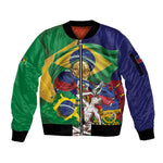 Personalized Brazil Haiti 2026 World Football Sleeve Zip Bomber Jacket Come On Boys