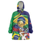 Personalized Brazil Haiti 2026 World Football Wearable Blanket Hoodie Come On Boys