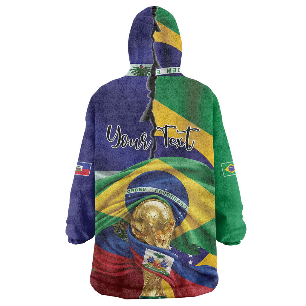 Personalized Brazil Haiti 2026 World Football Wearable Blanket Hoodie Come On Boys