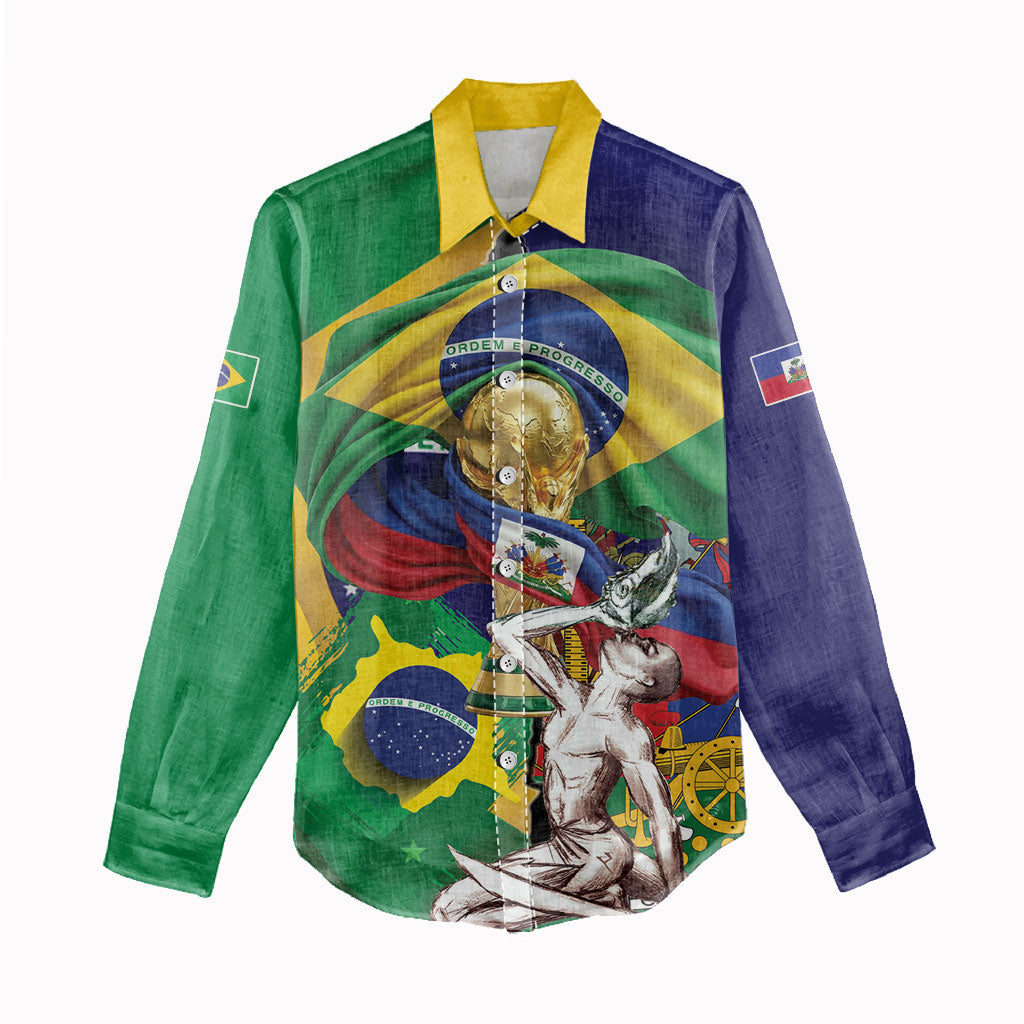 Personalized Brazil Haiti 2026 World Football Women Casual Shirt Come On Boys