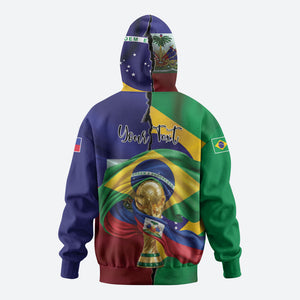 Personalized Brazil Haiti 2026 World Football Zip Hoodie Come On Boys