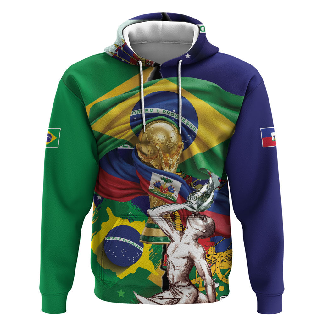 Personalized Brazil Haiti 2026 World Football Zip Hoodie Come On Boys