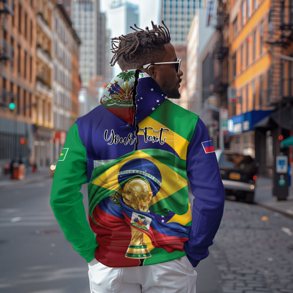 Personalized Brazil Haiti 2026 World Football Zip Hoodie Come On Boys