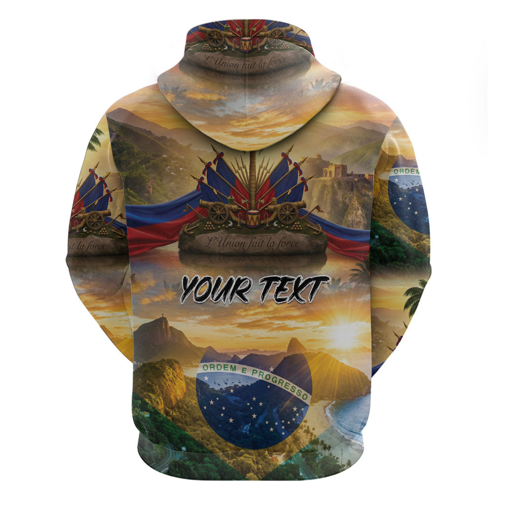 Personalized Brazil Haiti Hoodie Heritage Landscape