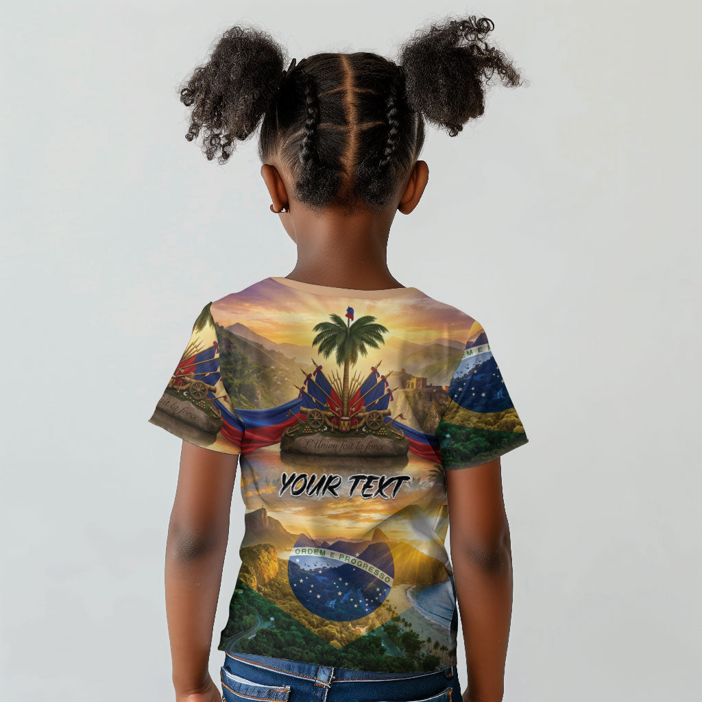 Personalized Brazil Haiti Kid T shirt Heritage Landscape