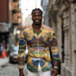 Personalized Brazil Haiti Long Sleeve Button Shirt Heritage Landscape