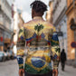 Personalized Brazil Haiti Long Sleeve Button Shirt Heritage Landscape