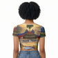 Personalized Brazil Haiti Raglan Cropped T shirt Heritage Landscape