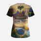 Personalized Brazil Haiti Scrub Top Heritage Landscape
