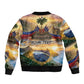 Personalized Brazil Haiti Sleeve Zip Bomber Jacket Heritage Landscape