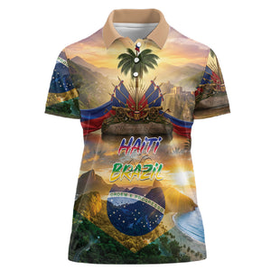 Personalized Brazil Haiti Women Polo Shirt Heritage Landscape