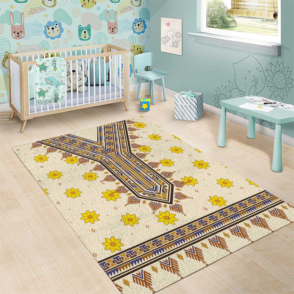 Enkutatash Dashiki Adey Abeba Pattern Area Rug
