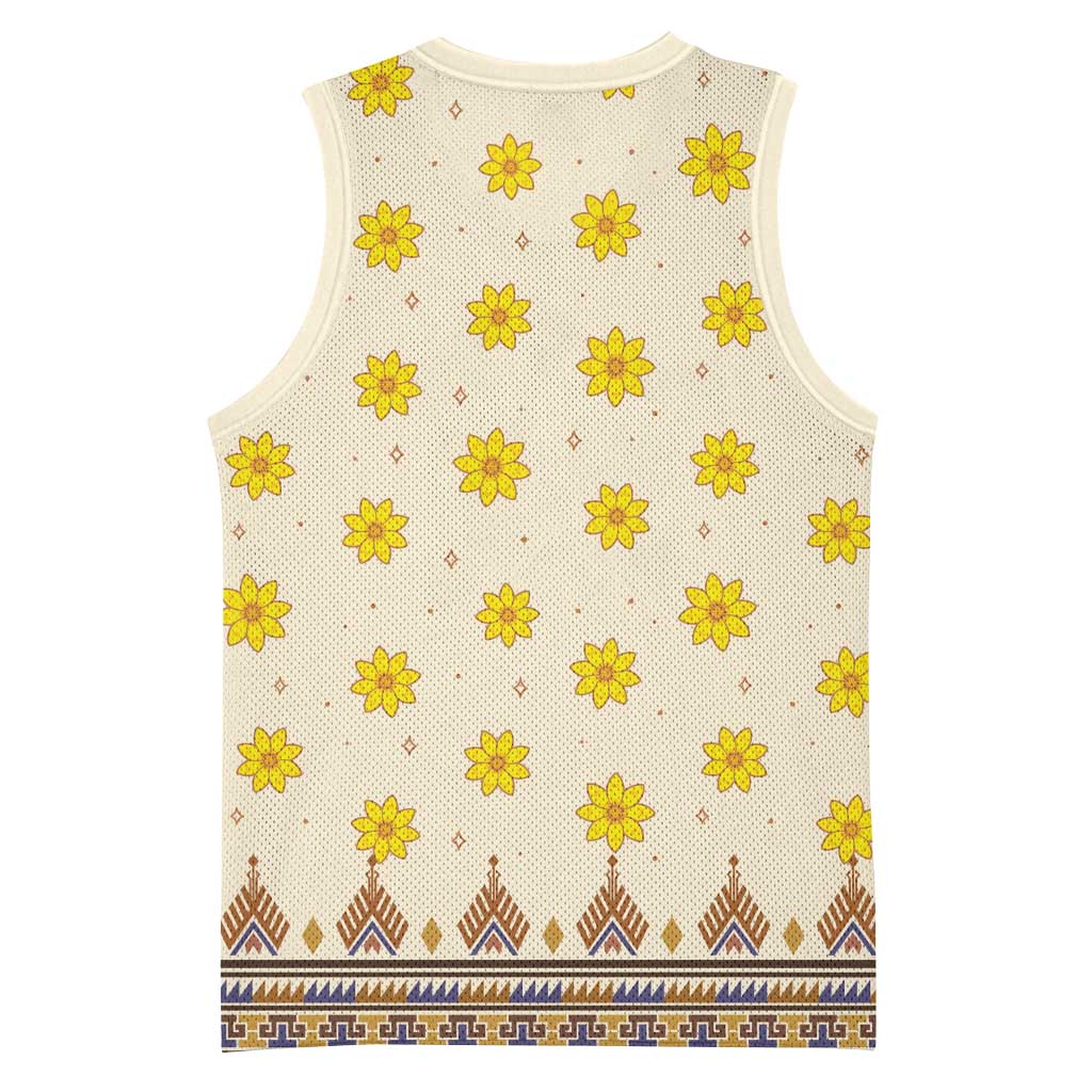Enkutatash Dashiki Adey Abeba Pattern Basketball Jersey - African Pride