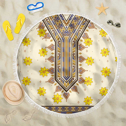 Enkutatash Dashiki Adey Abeba Pattern Beach Blanket