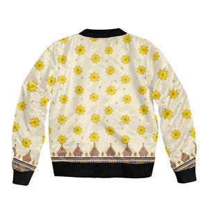 Enkutatash Dashiki Adey Abeba Pattern Bomber Jacket