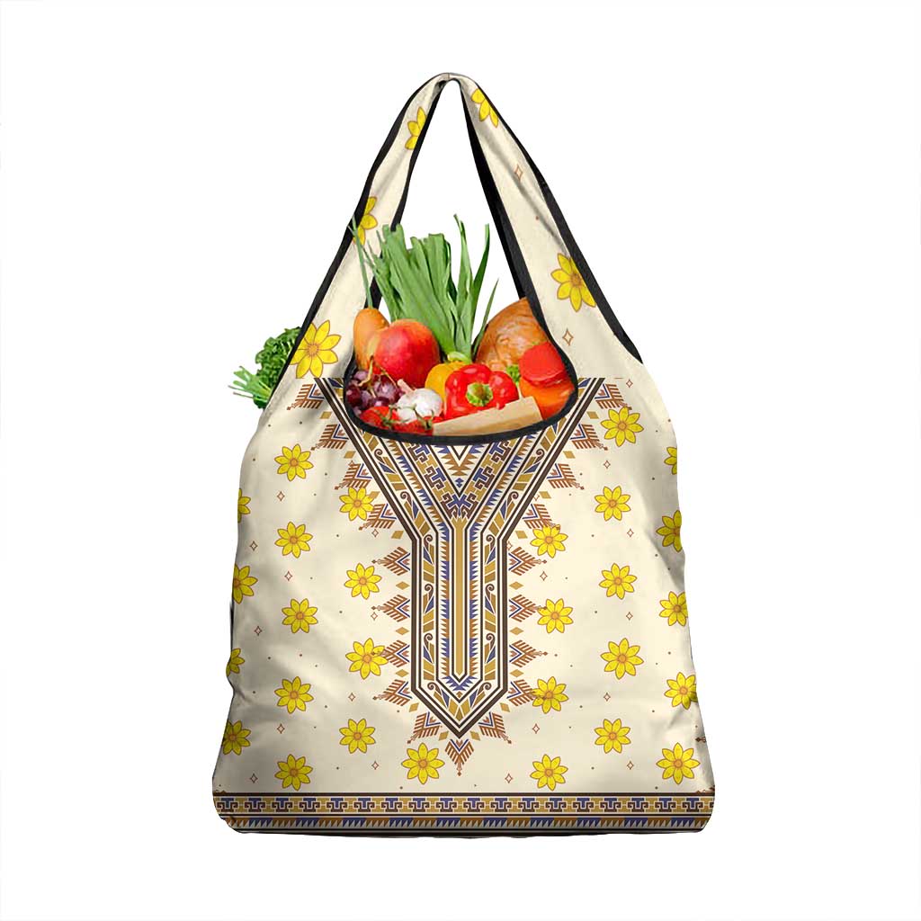 Enkutatash Dashiki Adey Abeba Pattern Grocery Bag