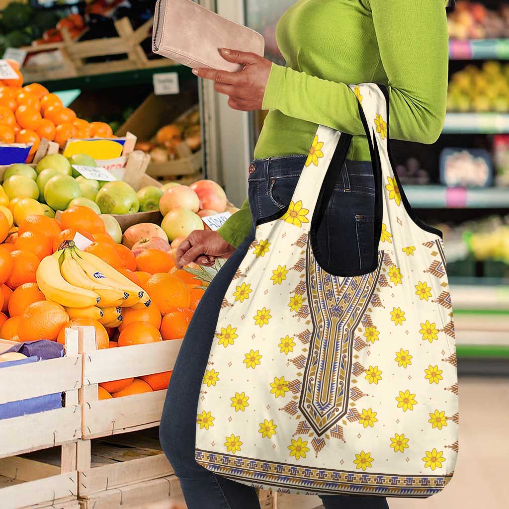 Enkutatash Dashiki Adey Abeba Pattern Grocery Bag