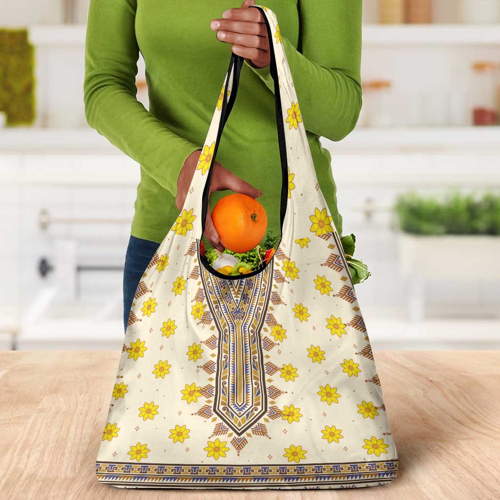 Enkutatash Dashiki Adey Abeba Pattern Grocery Bag