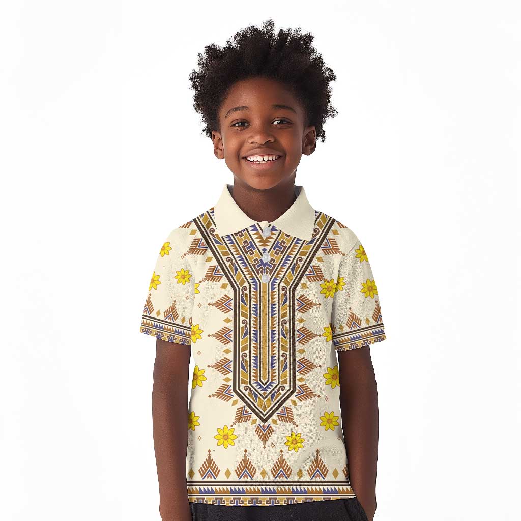 Enkutatash Dashiki Adey Abeba Pattern Kid Polo Shirt