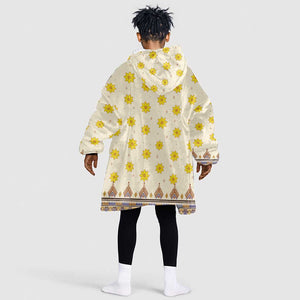 Enkutatash Dashiki Adey Abeba Pattern KId Wearable Blanket Hoodie