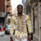 Enkutatash Dashiki Adey Abeba Pattern Long Sleeve Button Shirt