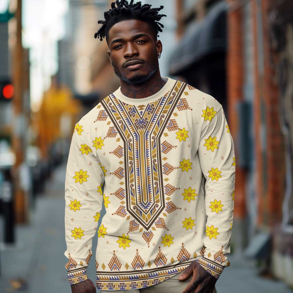 Enkutatash Dashiki Adey Abeba Pattern Long Sleeve Shirt LT01