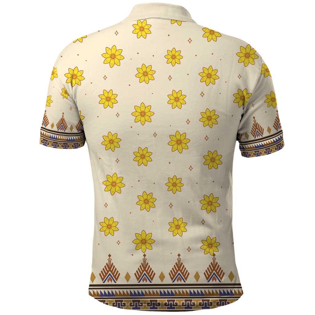 Enkutatash Dashiki Adey Abeba Pattern Polo Shirt