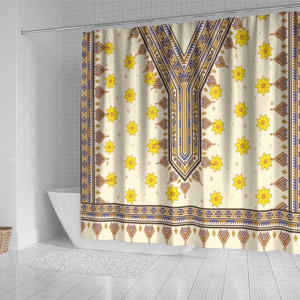 Enkutatash Dashiki Adey Abeba Pattern Shower Curtain