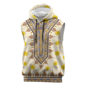 Enkutatash Dashiki Adey Abeba Pattern Sleeveless Hoodie - African Pride
