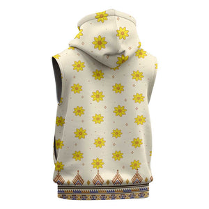 Enkutatash Dashiki Adey Abeba Pattern Sleeveless Hoodie - African Pride