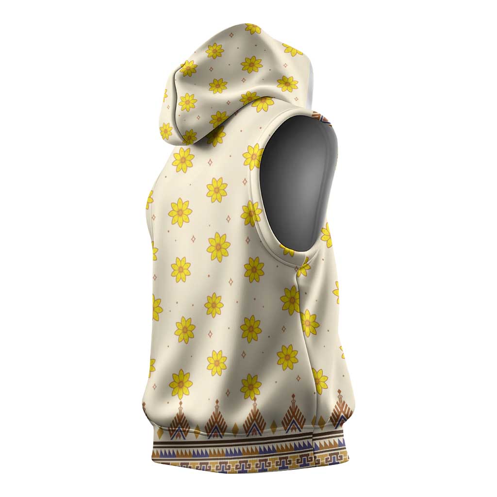 Enkutatash Dashiki Adey Abeba Pattern Sleeveless Hoodie - African Pride