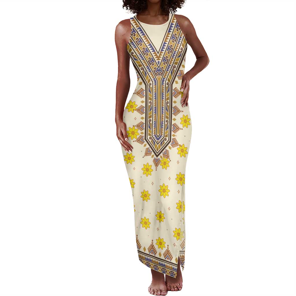 Enkutatash Dashiki Adey Abeba Pattern Tank Maxi Dress