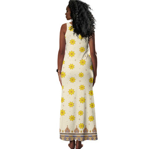 Enkutatash Dashiki Adey Abeba Pattern Tank Maxi Dress