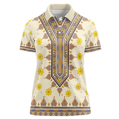 Enkutatash Dashiki Adey Abeba Pattern Women Polo Shirt