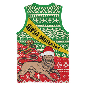 Ethiopia Christmas Basketball Jersey - Melkam Gena with African Pattern - African Pride