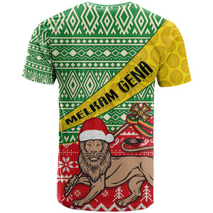 Ethiopia Christmas T shirt - Melkam Gena with African Pattern