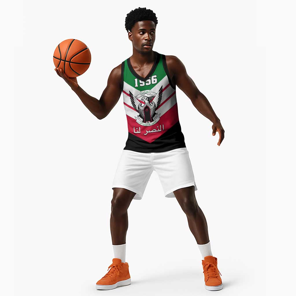 Sudan Independence Day Basketball Jersey with Sudanese Secretary Bird - African Pride